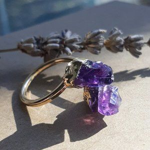 Raw Amethyst Ring